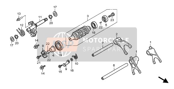 Honda CBF1000SA 2008 GEARSHIFT & DRUM for a 2008 Honda CBF1000SA