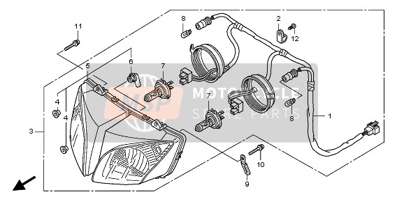 Honda CBF1000SA 2008 HEADLIGHT (UK) for a 2008 Honda CBF1000SA