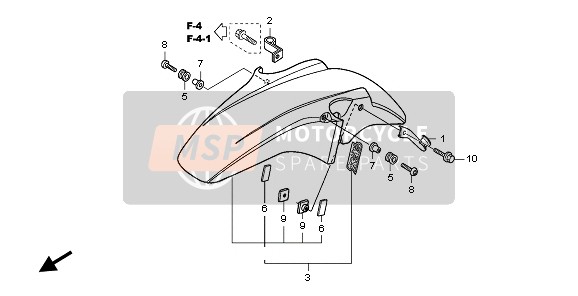 Honda CBF1000SA 2008 Guardabarros delantero para un 2008 Honda CBF1000SA