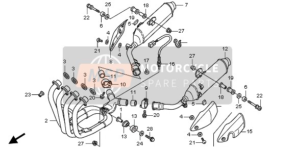 Honda CBF1000SA 2008 Silencieux d'échappement pour un 2008 Honda CBF1000SA