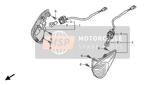 Honda CBF1000SA 2008 Indicator voor een 2008 Honda CBF1000SA