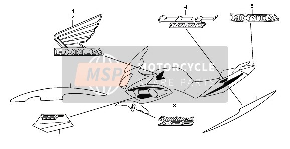 Honda CBF1000TA 2008 Streep & Sticker voor een 2008 Honda CBF1000TA