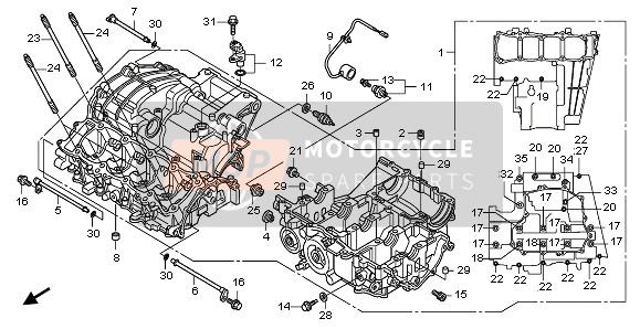 Honda CBR1000RR 2008 Caja Del Cigüeñal para un 2008 Honda CBR1000RR