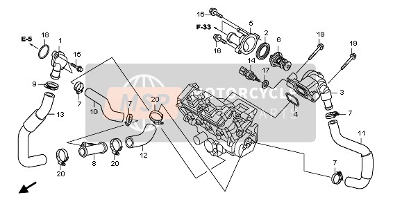 19504ZG8000, Band, Water Hose, Honda, 4