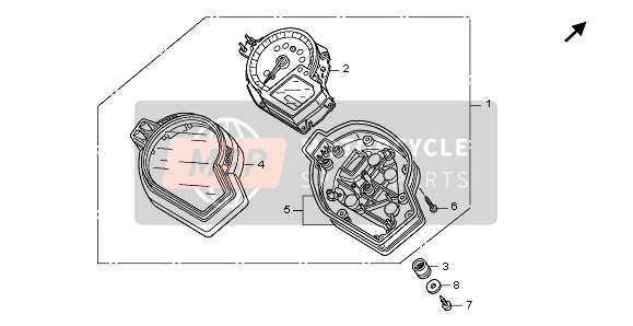 37100MFL601, Meter Assy., Combination (Mph/kph), Honda, 0