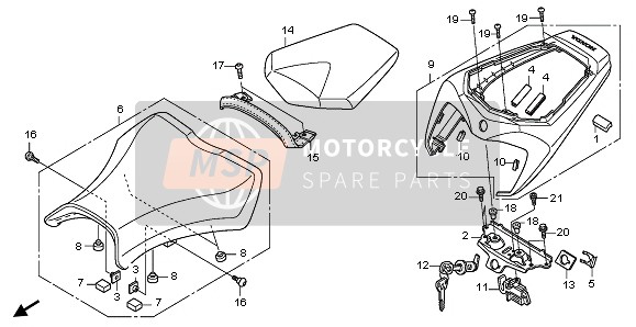 77210MFL000ZH, Cowl Set, Rr. Seat (Wl) *TYPE2*(TYPE2 ), Honda, 0