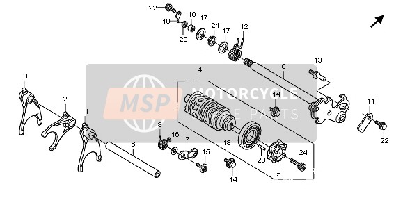 Honda CBR600RR 2008 IngranaggioShift Drum per un 2008 Honda CBR600RR