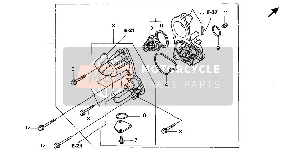 Honda GL1800 2008 WASSERPUMPE für ein 2008 Honda GL1800