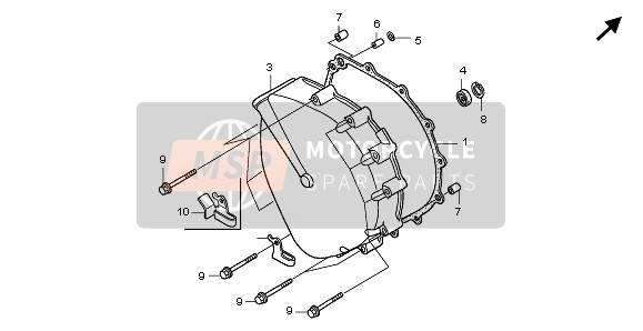 Honda GL1800 2008 Tapa del embrague para un 2008 Honda GL1800