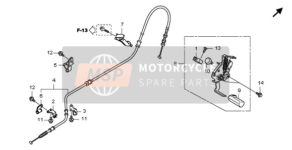 Honda NSA700A 2008 Freno de mano para un 2008 Honda NSA700A