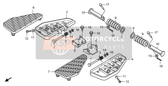 50712MFE670, Washer, Pillion Step, Honda, 2