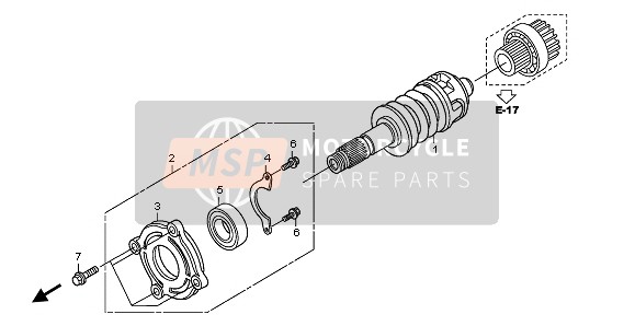 Honda ST1300 2008 PRIMARY SHAFT for a 2008 Honda ST1300