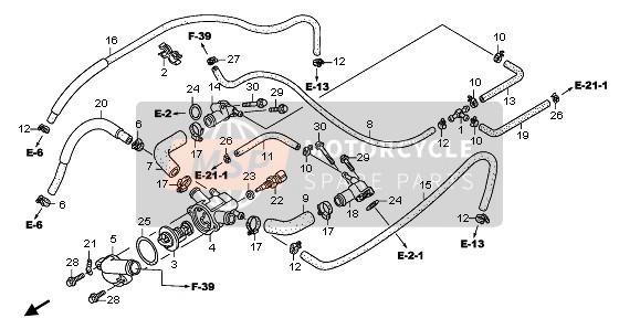 19522MZ8H00, Slang B, Inlaat Spruitstu, Honda, 3