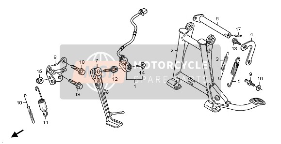 50530MCSG00, Bar Comp., Side Stand, Honda, 1