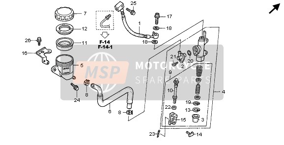 Honda VFR800 2008 RR. BRAKE MASTER CYLINDER for a 2008 Honda VFR800