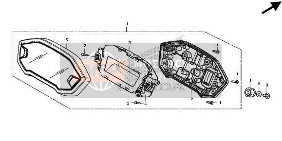 Honda CB500F 2013 METER (KMH) for a 2013 Honda CB500F