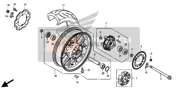 42301MGZJ00, Axle, Rr. Wheel, Honda, 0