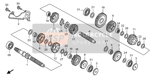 Honda VT750C2 2008 Transmission pour un 2008 Honda VT750C2