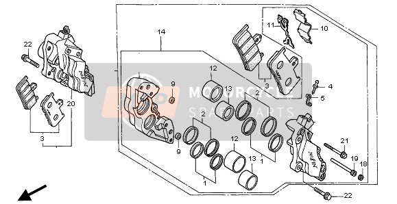 Honda CB1000F 1995 FRONT BRAKE CALIPER for a 1995 Honda CB1000F