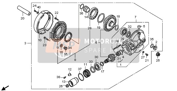 Honda VT750CA 2008 Engranaje impulsado final para un 2008 Honda VT750CA