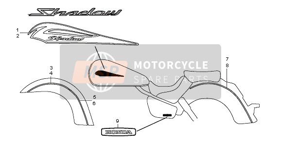 80112MEGA50ZC, Stripe, L. Rr. Fender *TYPE3* (TYPE3 ), Honda, 0