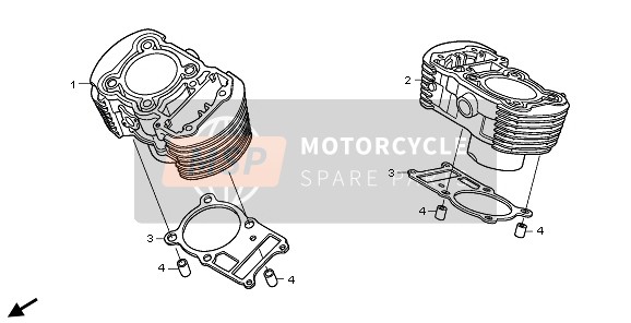 Honda VT750C 2008 ZYLINDER für ein 2008 Honda VT750C