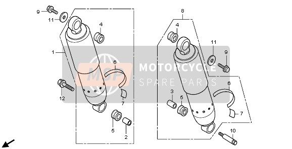 Honda VT750C 2008 Cuscino posteriore per un 2008 Honda VT750C