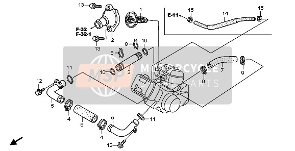 Honda XL125V 2008 Tuyau d'eau pour un 2008 Honda XL125V