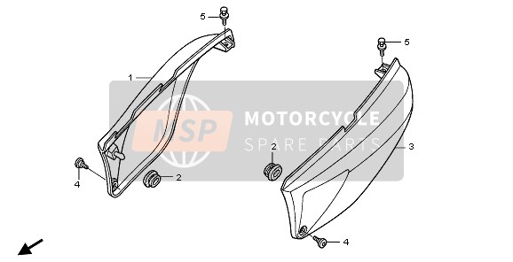 Honda XL125V 2008 SIDE COVER for a 2008 Honda XL125V