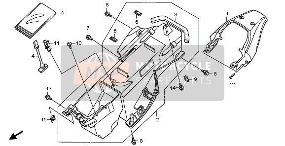 Honda XL125V 2008 REAR FENDER for a 2008 Honda XL125V