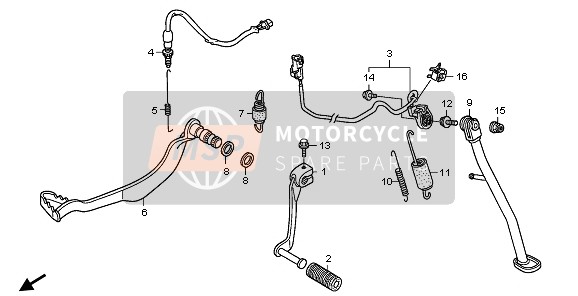 50711MFFD00, Bracket, R. Pillion Step, Honda, 0