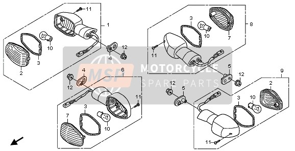 33400MFFD01, Winker Assy., R. Fr., Honda, 0