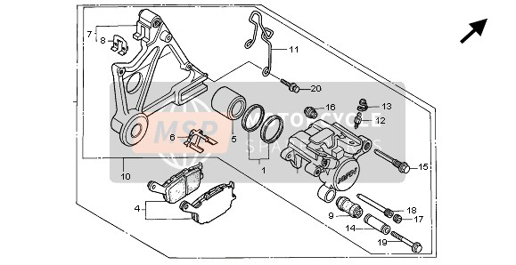 Honda CB1000F 1995 Pinza de freno trasero para un 1995 Honda CB1000F