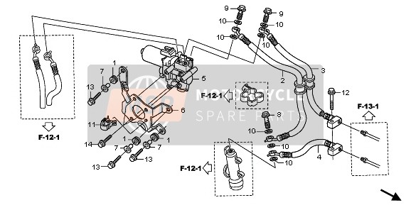 Honda XL1000VA 2008 ABS Unidad (Posterior) para un 2008 Honda XL1000VA