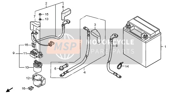 Honda XL1000V 2008 Batteria per un 2008 Honda XL1000V