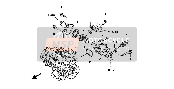 Honda CB600F3 2009 Termostato per un 2009 Honda CB600F3