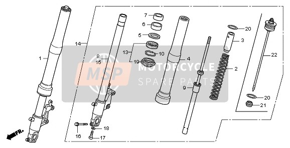 Honda CB600F3 2009 Tenedor frontal para un 2009 Honda CB600F3