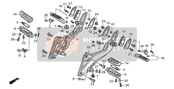 50750MFGD01ZD, Soporte,  Estribo Izq. *nh, Honda, 2