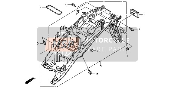 Honda CB600F3 2009 Guardabarros trasero para un 2009 Honda CB600F3