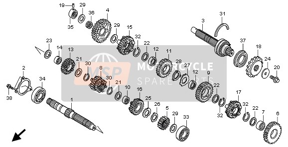 Honda CB600F3A 2009 TRANSMISSION for a 2009 Honda CB600F3A