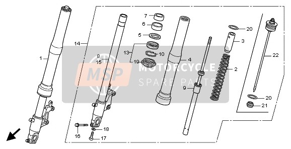 Honda CB600F3A 2009 FRONT FORK for a 2009 Honda CB600F3A