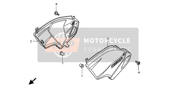 Honda CB600F3A 2009 Coperchio laterale per un 2009 Honda CB600F3A