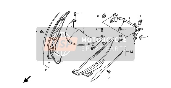 Honda CB600F3A 2009 Capotage pour un 2009 Honda CB600F3A