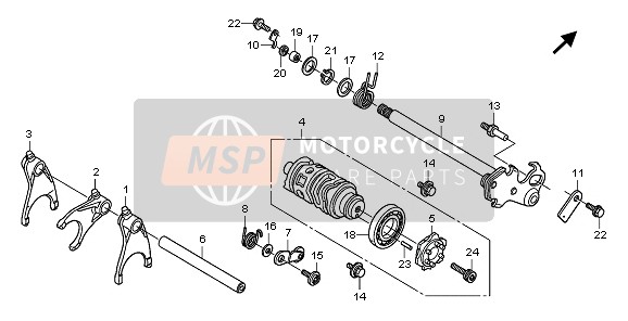 Honda CB600F 2009 ÉquipementShift Drum pour un 2009 Honda CB600F