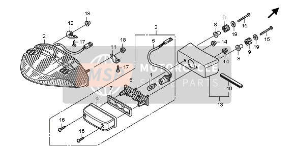 Honda CB600F 2009 TAILLIGHT for a 2009 Honda CB600F