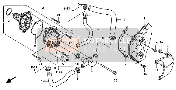 Honda CB600FA 2009 Waterpomp voor een 2009 Honda CB600FA