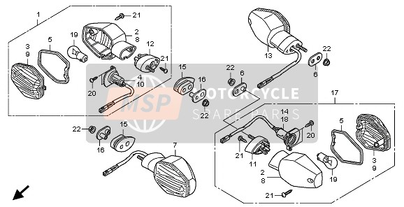 Honda CB600FA 2009 Indicator voor een 2009 Honda CB600FA