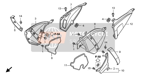 Honda CB1000R 2009 SIDE COVER for a 2009 Honda CB1000R