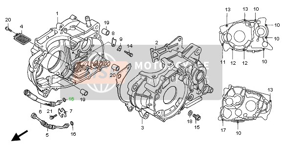 Honda NX650 1996 Carter voor een 1996 Honda NX650