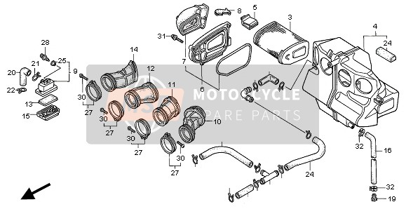 Honda CB1000F 1995 Luchtfilter voor een 1995 Honda CB1000F